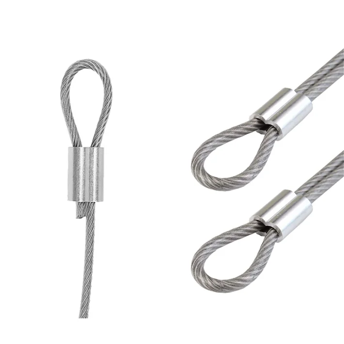 TOPIND Wholesale Stock Silver Aluminum Double Barrel Crimp Sleeves for Wire Rope
