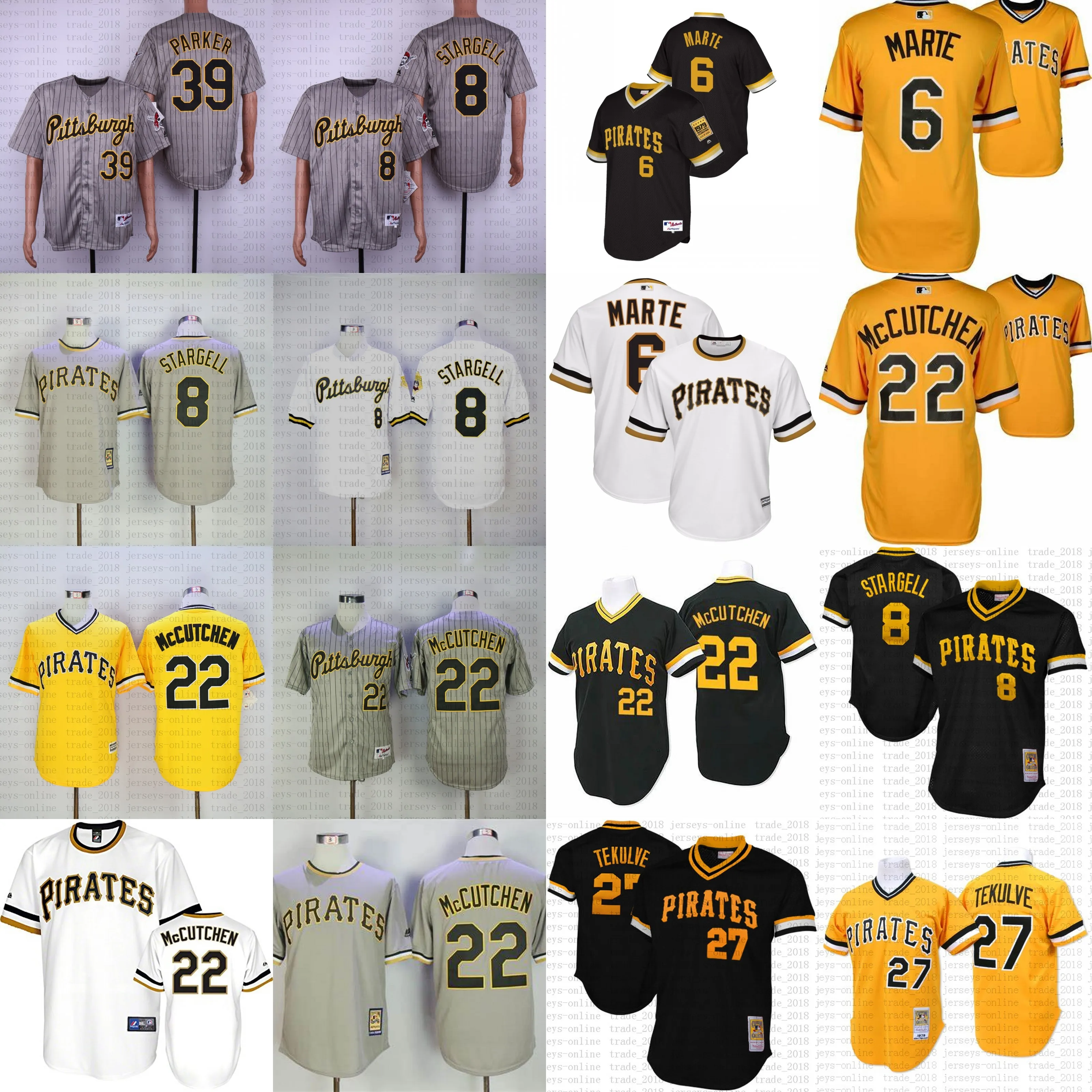 pittsburgh pirate 8 Willie Stargell 9 bill mazeroski 21 roberto clemente 39 Dave Parker 24 Barry Bonds baseball jersey
