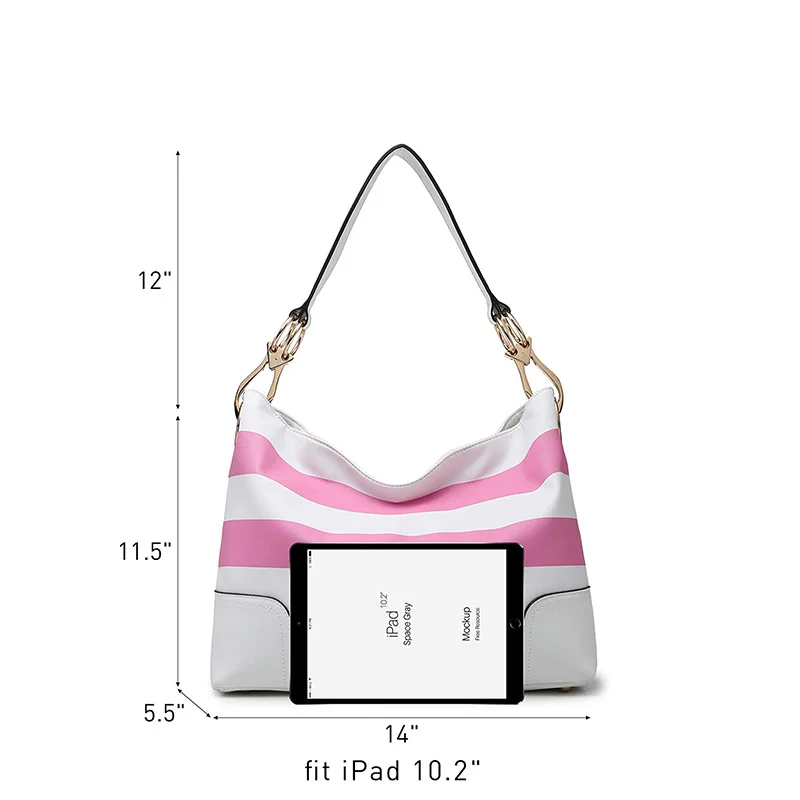 customized Women Hobo Bags Shoulder Handbags Hobo Purses Big Hook Hardware and Wide Strap