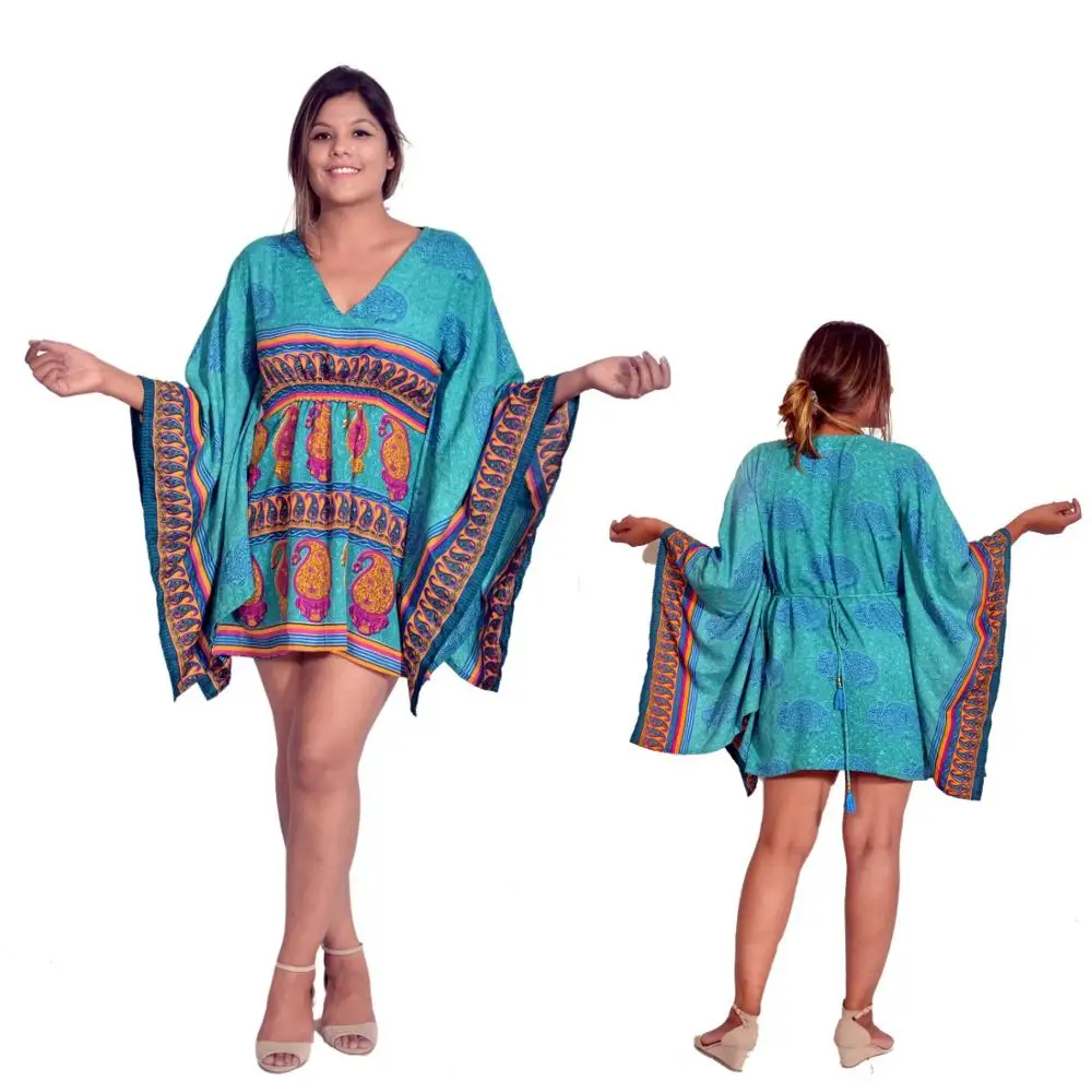 Ladies Beach wear kaftan tops - Summer wear ladies Short Silk kaftan tunics - Wholesale kaftan dress