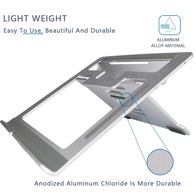 Vertical Foldable Portable Desktop Stable Aluminum Support Pc Cooling Laptop Holder Stand