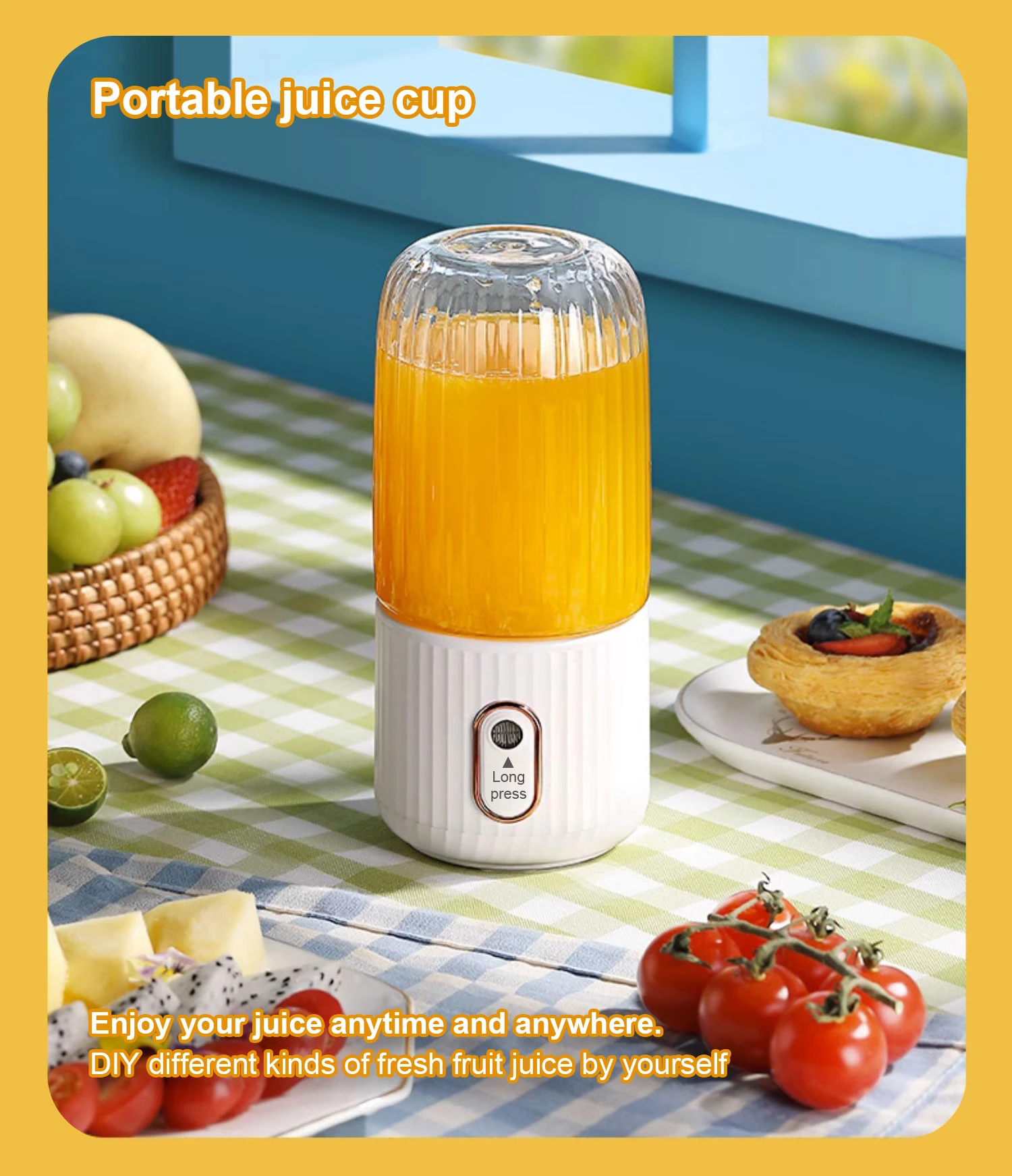 Portable USB Rechargeable Juice Blender Wireless Fruit Extractor Travel Juice Maker Mini Portable Blender Cup