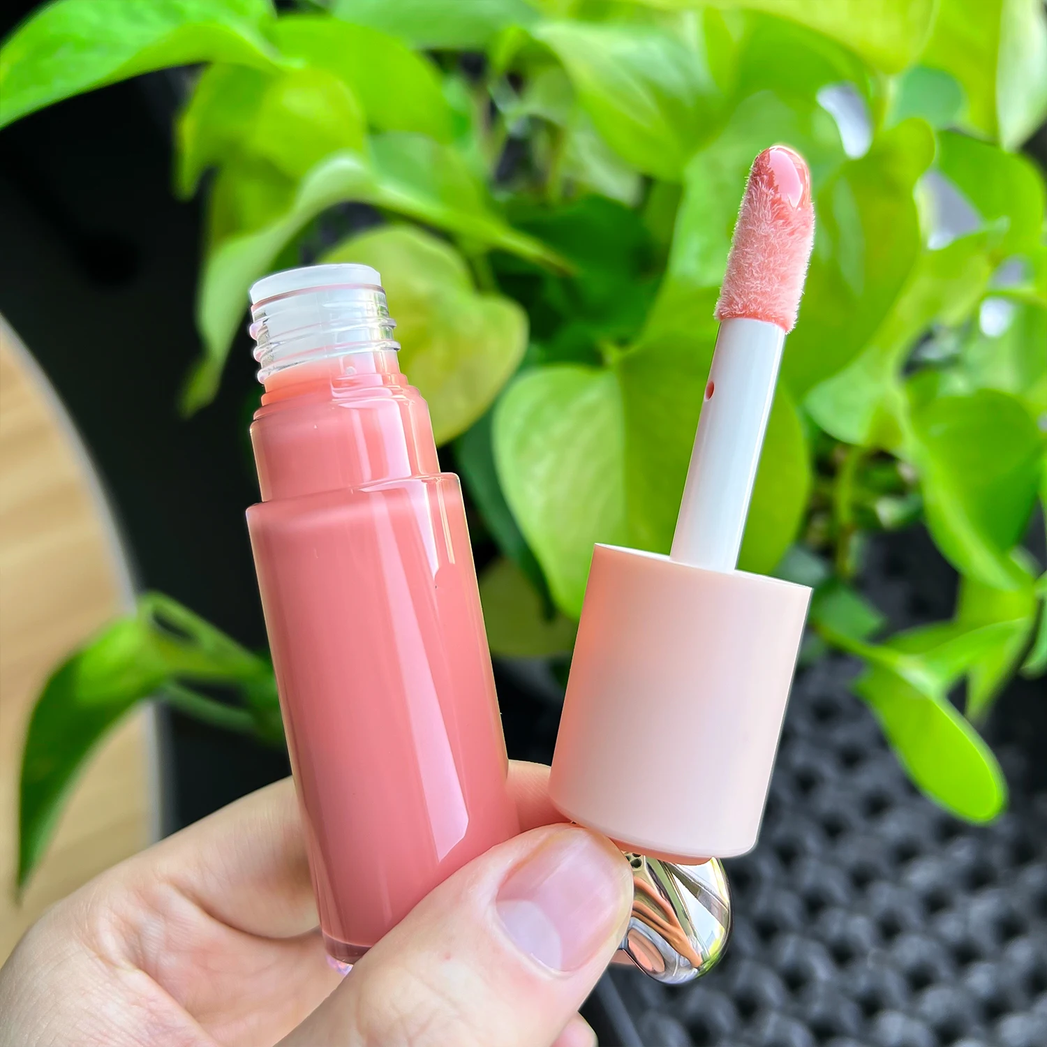 pink heart shape container beauty personal care cosmetics private label lipgloss base lip gloss bulk lip gloss
