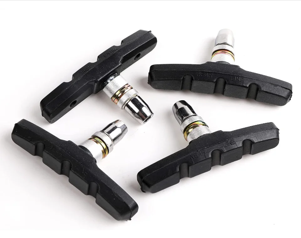 2 пары V-тормозные колодки велосипед пусковая площадка тормоза комплект с шестигранной гайкой и прокладки без звука занос для MTB