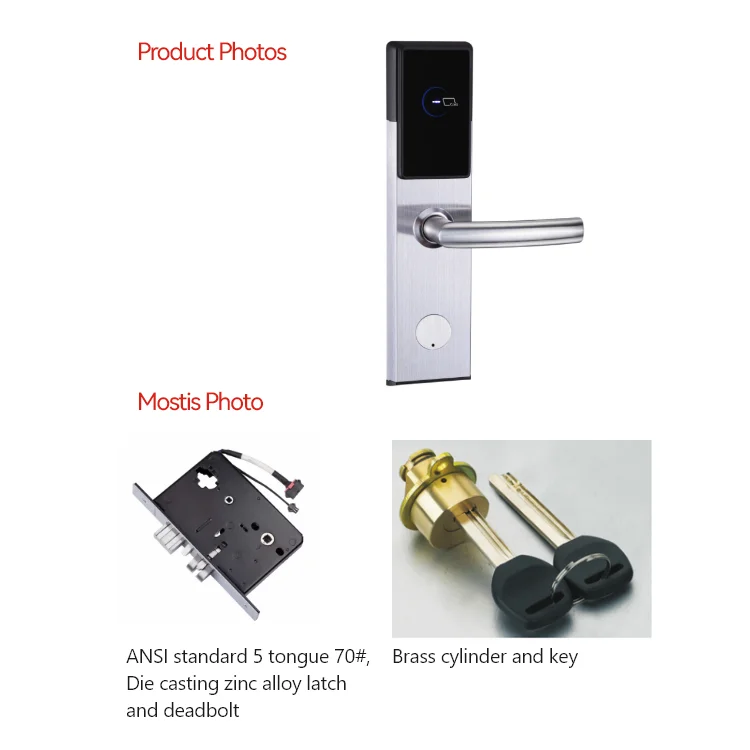 TTLock electronic security smart portable key card door lock for hotels rfid hotel door lock