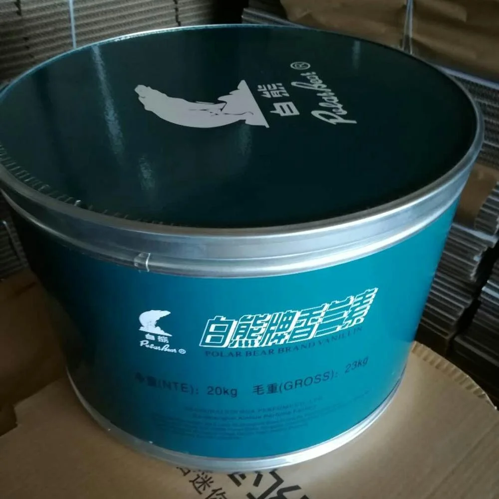 Food grade  polar  bear vanillin flavour in food additives flavorings drum 20kg 500g-tin