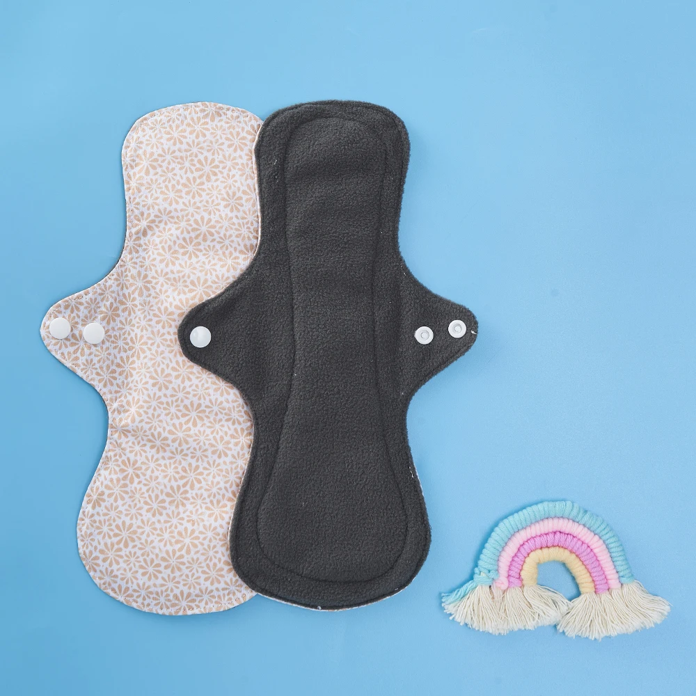 Moramona Non-slip Reusable Sanitary Napkin silicone dots Bamboo Charcoal Cloth Pads For Lady