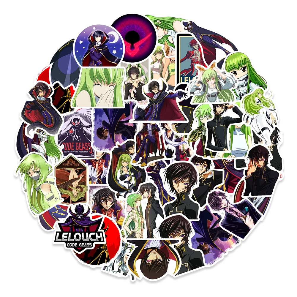 50Pcs japanese anime code geass Stickers For Skateboard Notebook Luggage Motorcycle Laptop Vinyl Smoking Stickers