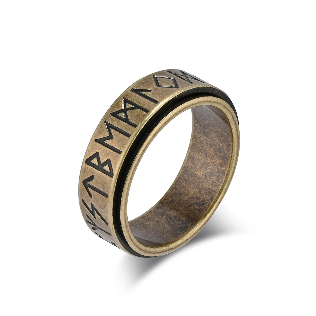 Ювелирные наборы из нержавеющей стали кольца Viking Rune для мужчин и женщин