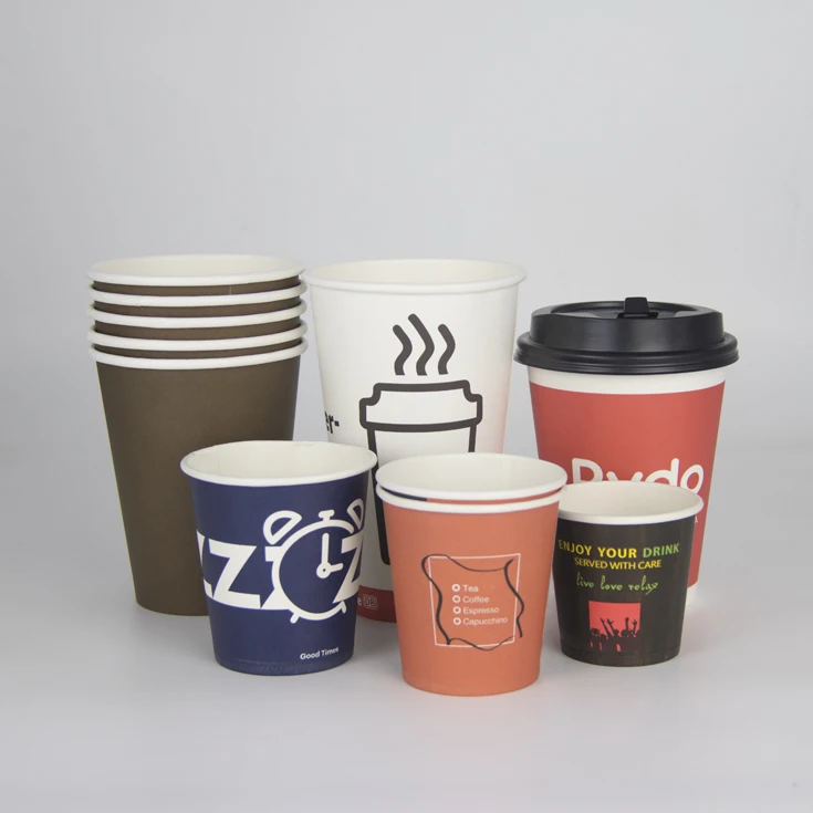 eco paper cups factory price printed custom take away  for party wholesale