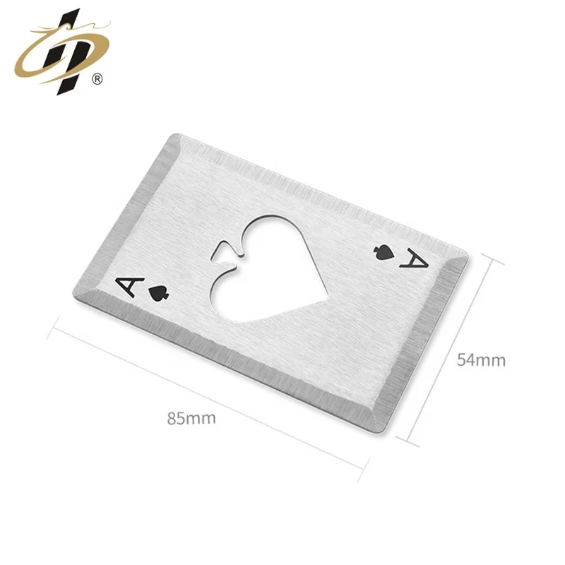 Wholesale cheap stainless steel poker card metal beer bottle opener