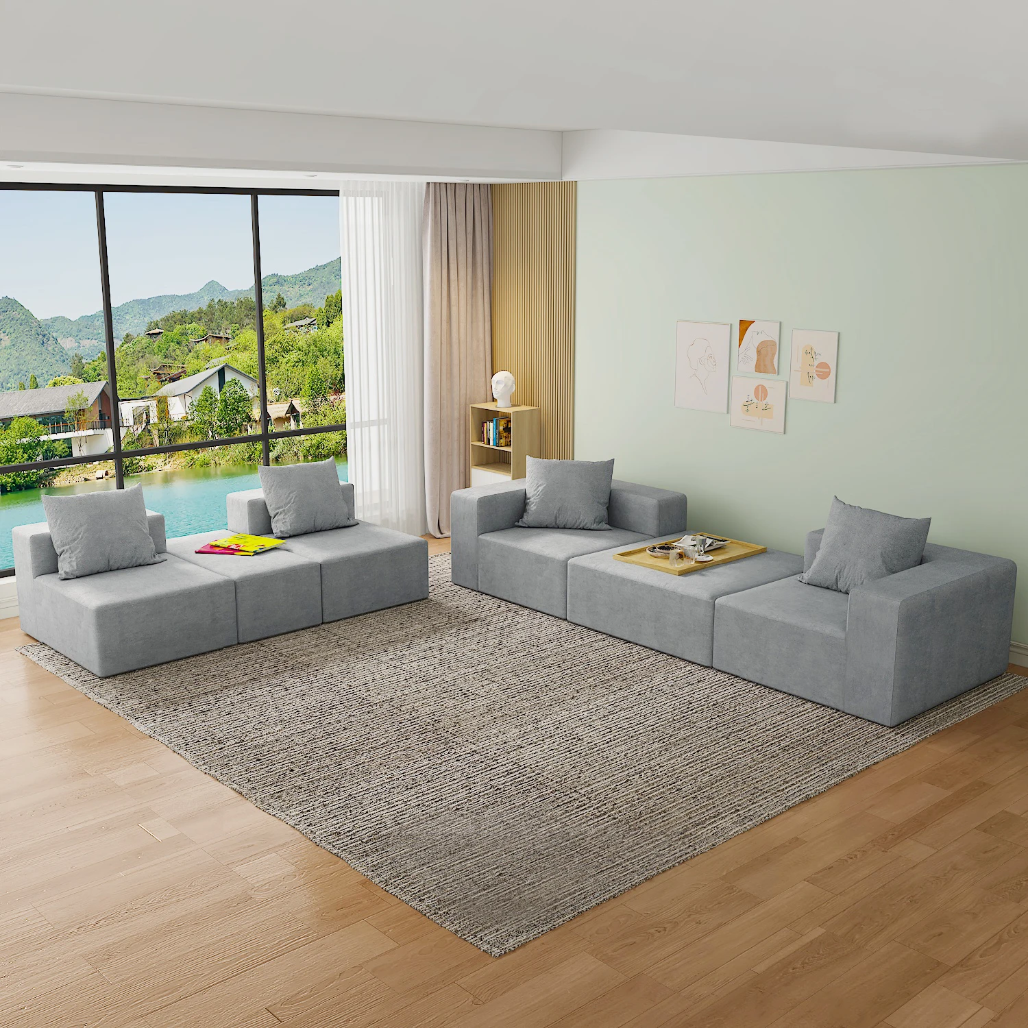 Multi-function L Shape Sofa Set Combined vacuum compression Furniture Sofa Bed Comfortable Couch Modern Sofas For Living Room