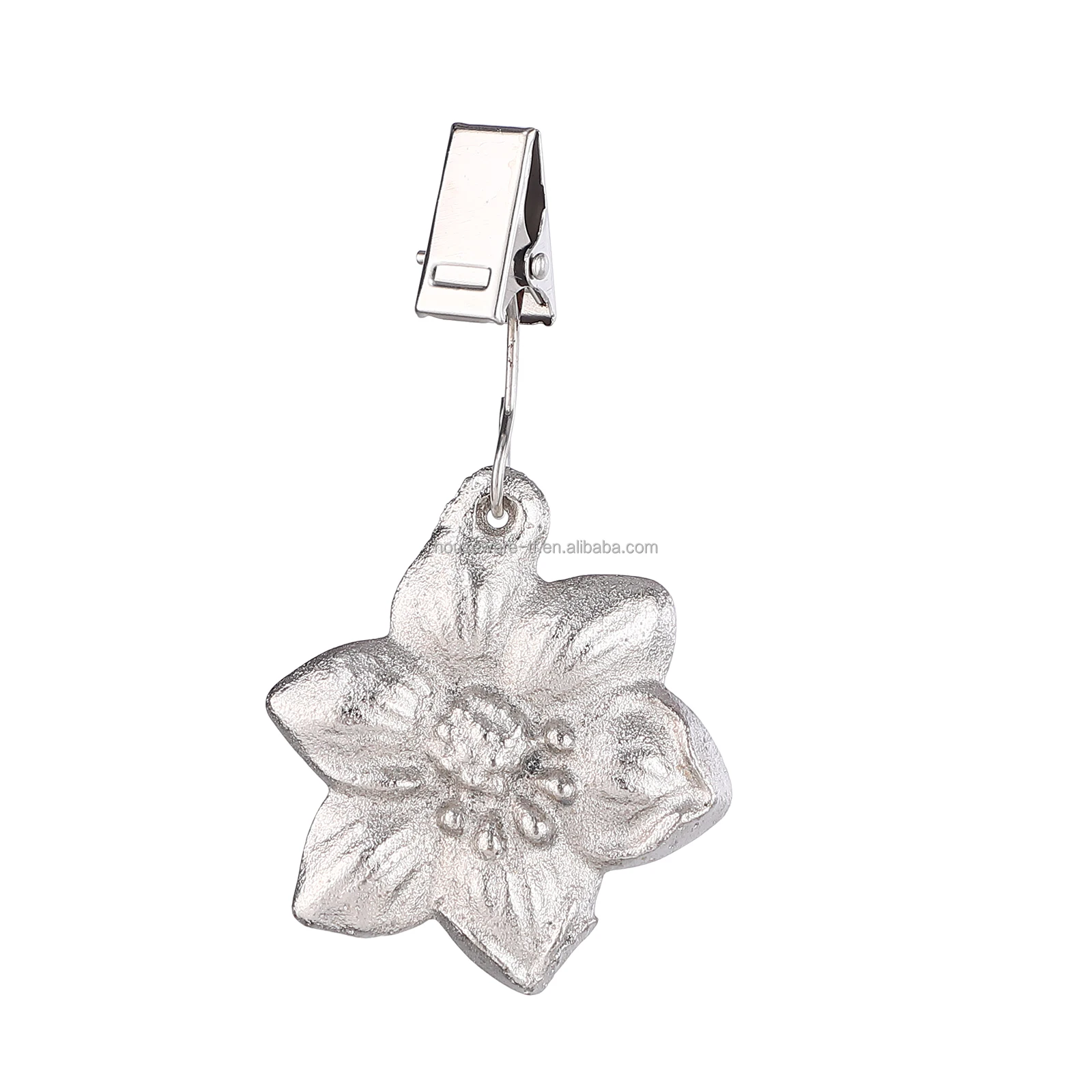 TwoFish Home Set of 4 Metal Flower Tablecloth Weights Clips Metal Flower Handicraft Tablecloth Clips Pack of 4