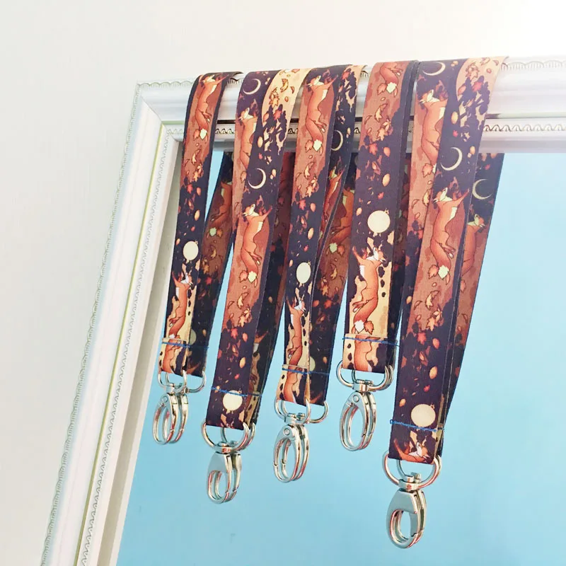 Wholesale cheap Phone Polyester Round Nylon Medal Lanyard With Custom Logo keychain