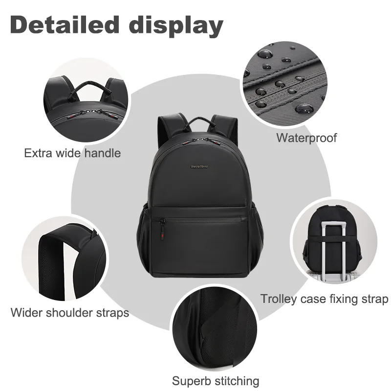 American Style Zipper Business Computer Travel Bag Waterproof Laptop Backpack with Handle Wholesale