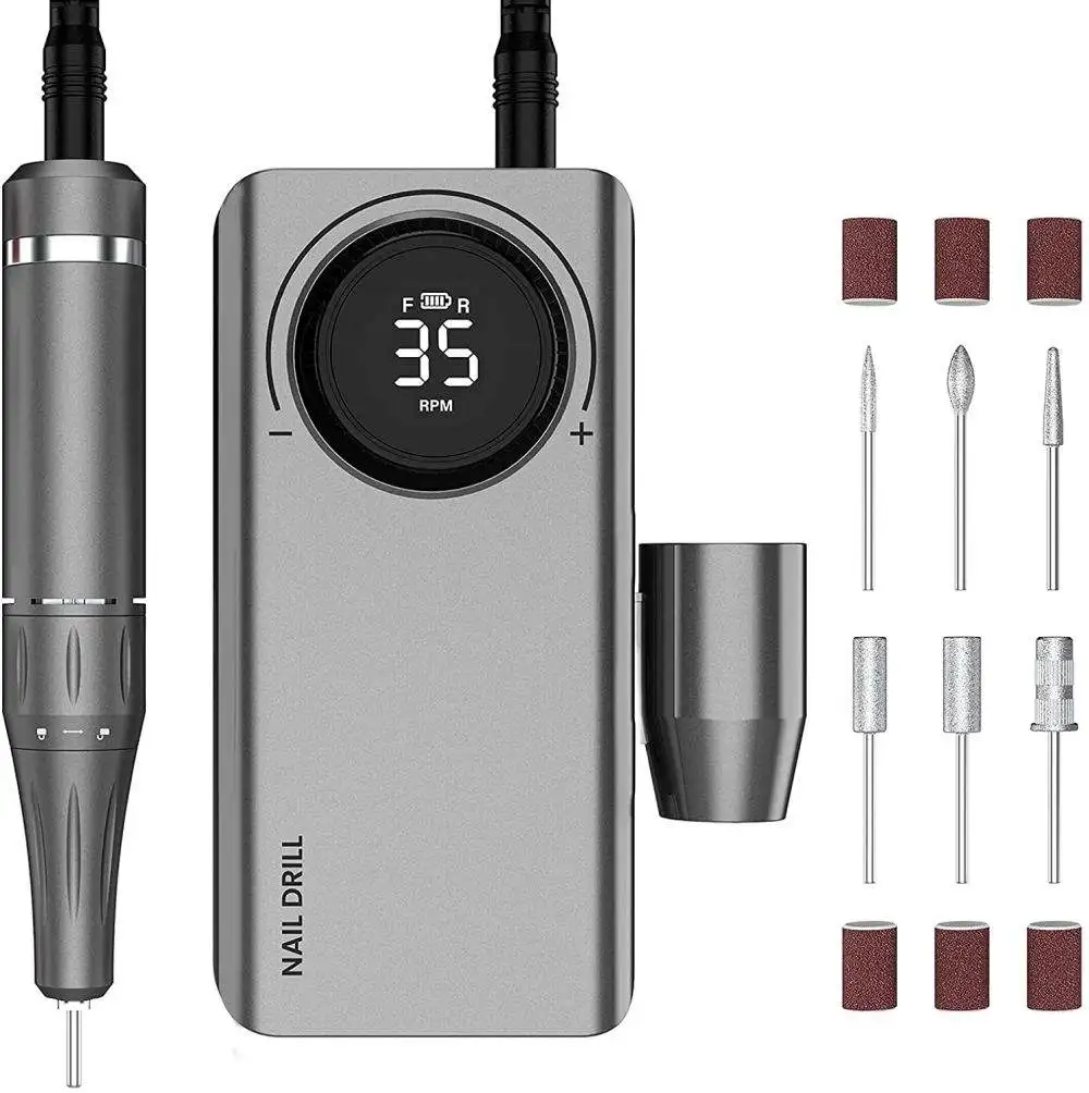 Rechargeable Professional Polisher Customization Cordless E File 35000Rpm Portable strong Electric Nail Drill Machine for nails