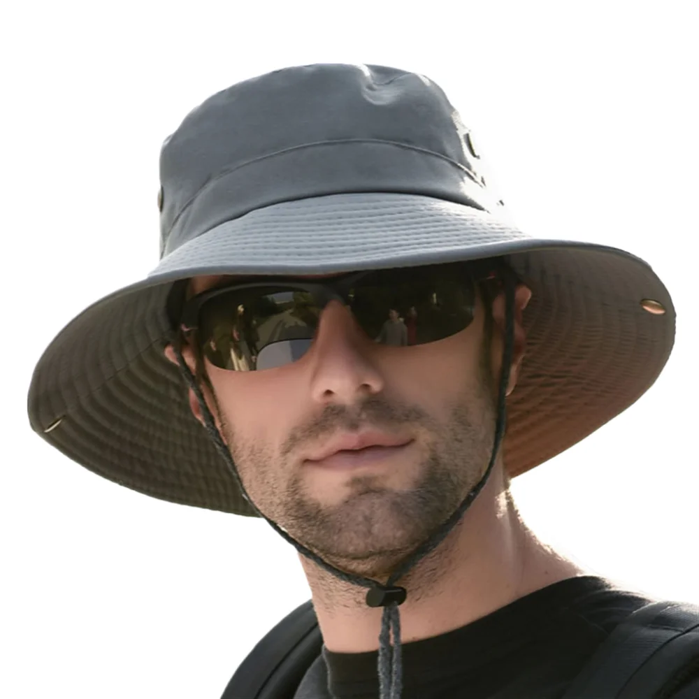 Waterproof Hats Wide Brimmed Sun Protection Cap Jungle Bush Bucket Hat