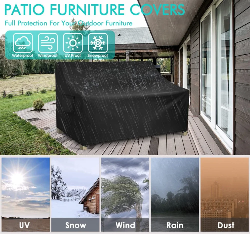 BEELAND Large Lawn Patio Sofa Cover Waterproof Outdoor Couch Cover Outdoor Loveseat Cover