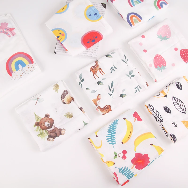 120x120cm Bamboo Cotton Supplier Swaddle Sleeping Bag Blankets Infant Quilt Newborn Baby Blanket