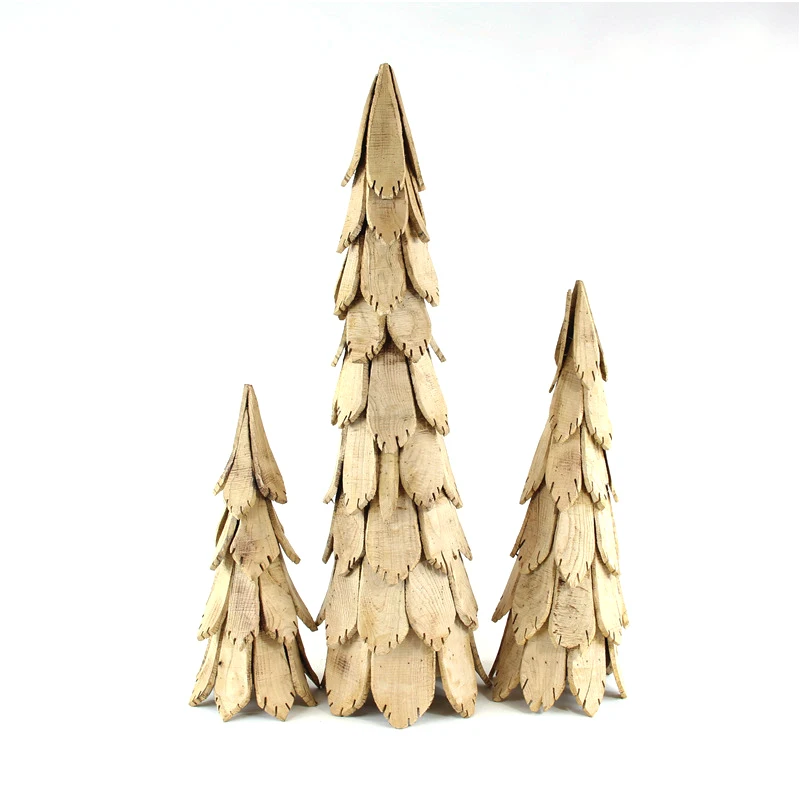 Wooden Crafts Handmade Mushroom Shape Solid Wood Christmas Tree Decoration for Home Decor Use
