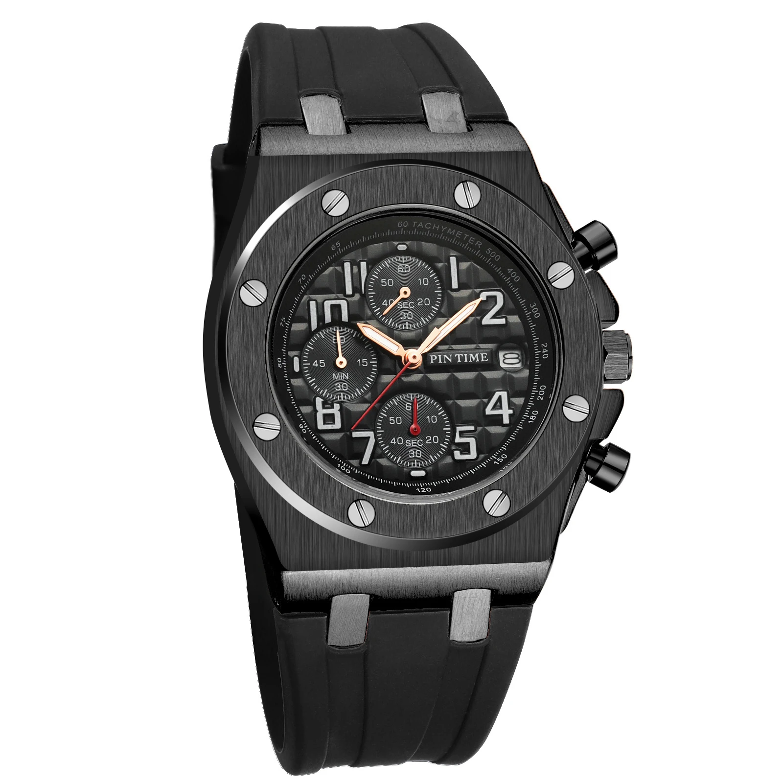 Top Brand Men Luxury Rubber Sport Waterproof Watches Business China/Japan movement Wrist Watch Reloj de hombre