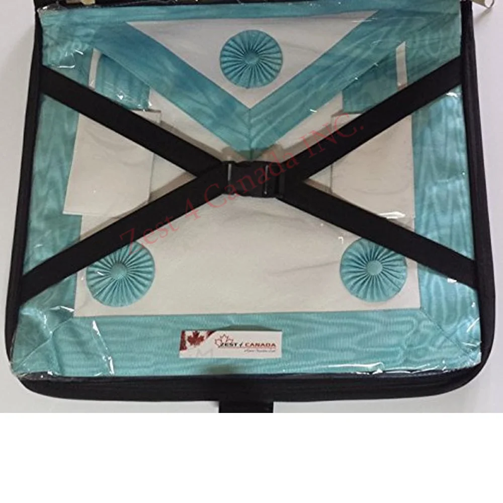 
Masonic Regalia Smart File Case For MMWM Apron with Soft Handle in Black Leather 