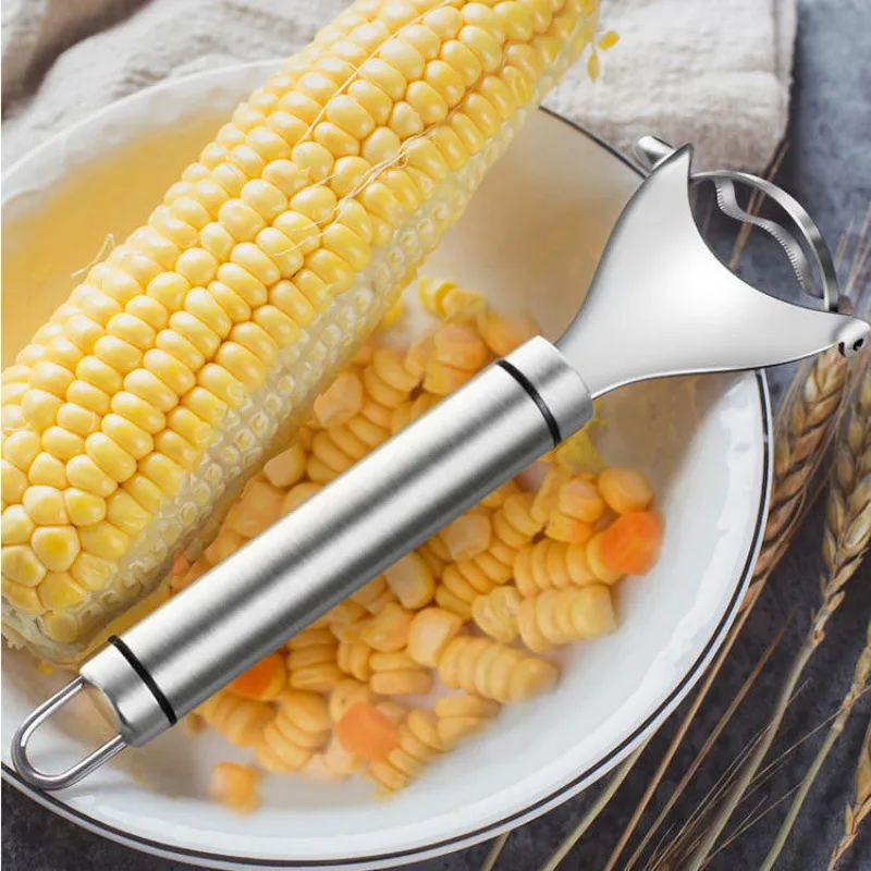 Corn Peeler Stainless Steel 304 Corn Thresher Stripper Kernel Cob Peeler Cutter with Ergonomic Handle