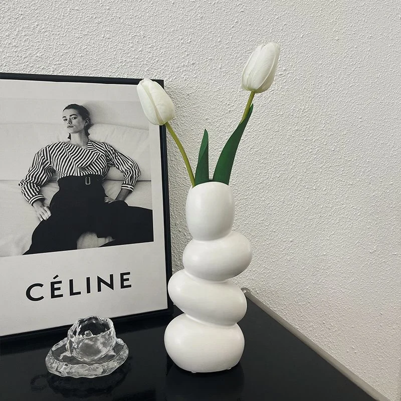Creative ceramic vase ins style luxury special-shaped pebbles home furnishings living room flower arrangement porch decoration