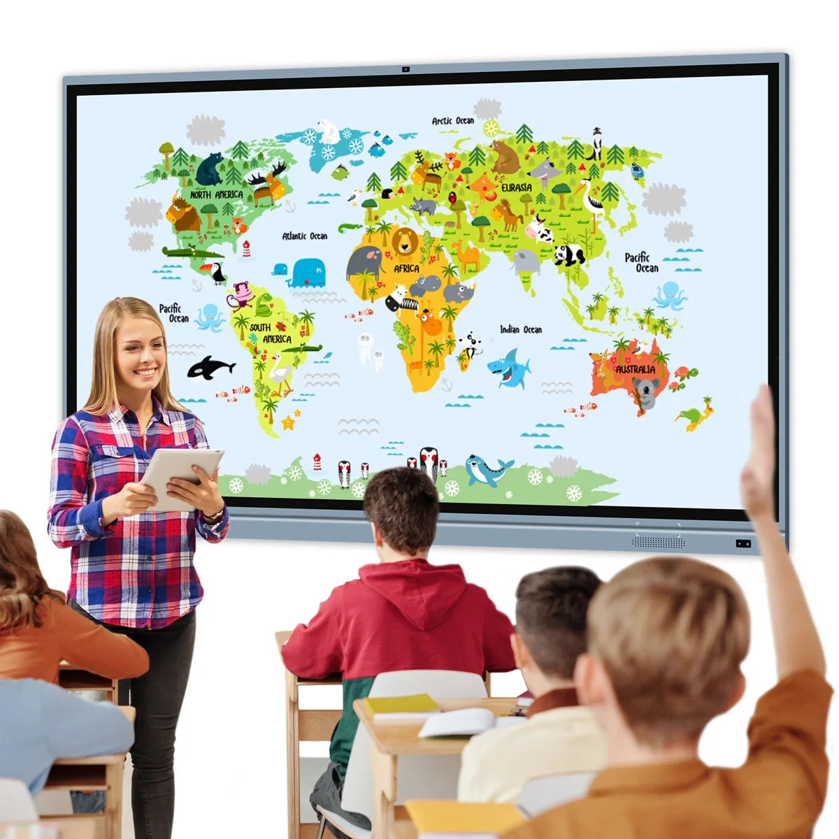 Electronic Interactive Smart Whiteboard Board Wi-Fi for Meeting Office Business Touchscreen Monitor Build in Android LCD Display