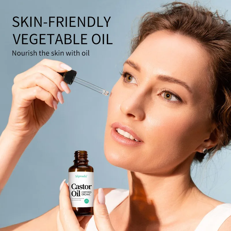 100% Pure Natural Organic Premium Cold Pressed Eyelash Hair Growth Serum Castor Oil Custom Logo Liquid Eyelash Growth Treatments