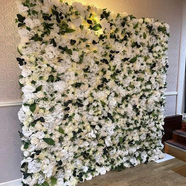 Customized Fabric Bottom Artificial Decor Panels Rose Wedding Ready To Ship Hydrangea Half Flower Wall