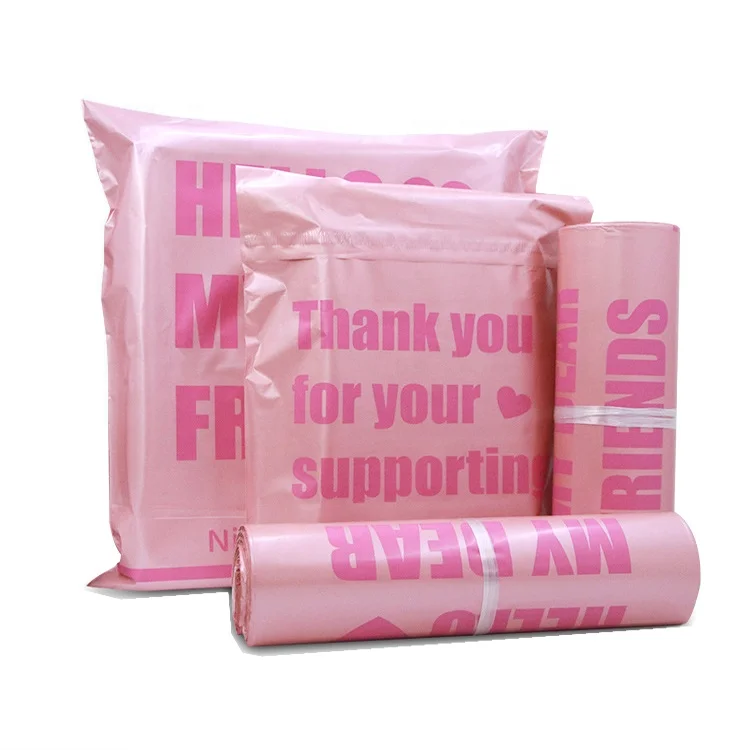 Ready to ship high quality cheap THANK YOU rose gold shipping mailer bag express pouch for clothes shoes and boxes shipment