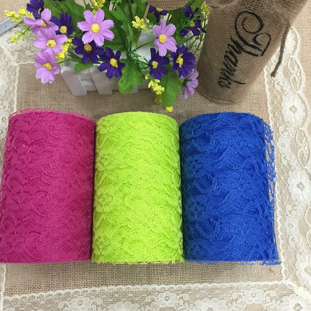 New Fashion wedding decoration products on the market Fabric color lace roll lace fabric