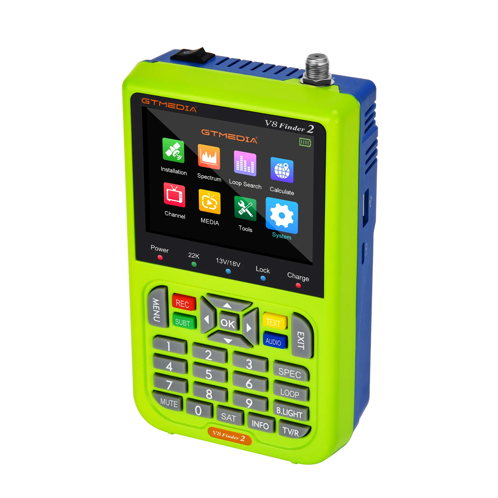 GTMEDIA V8 Finder2 Digital Satellite Finder DVB-S2X 1080P HD TV Signal Locator Built in 5000mAh Battery 3.5Inch HD LCD Screen