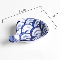 Underglaze practical small taste dish chopsticks holder oil soy sauce dish ceramic home Japanese mini dish