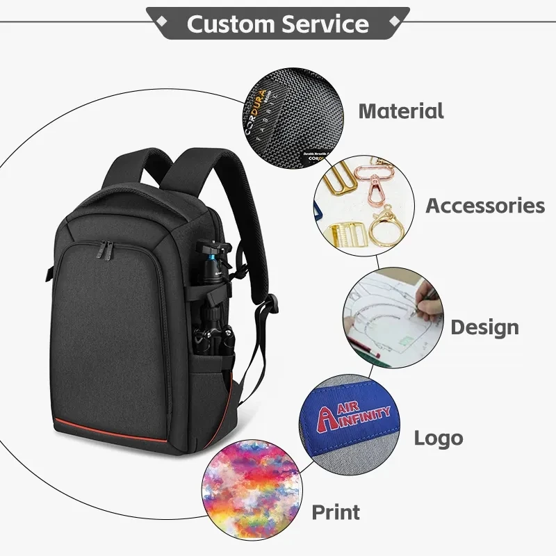 Waterproof Camera bag Backpack custom camera & video bag DSLR/SLR Photography Camera Bag with Tripod Holder&Laptop Compartment