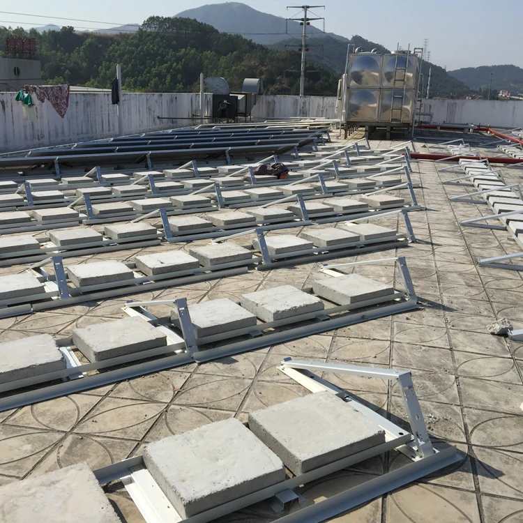 Aluminum Ballast Flat Rooftop Panel Frame 20kw Pv Panel Solar Triangle Mounting