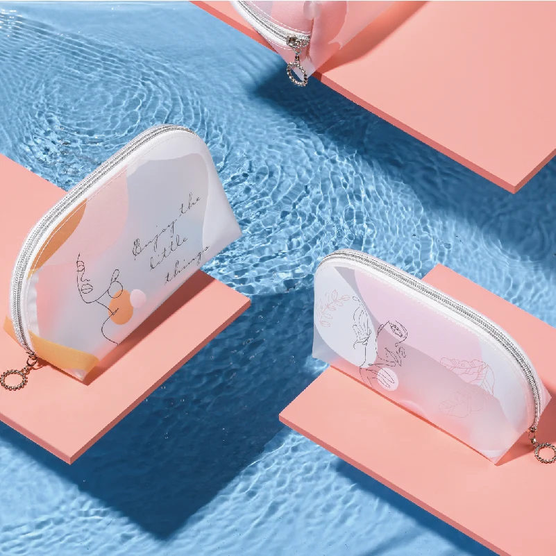 Factory wholesale custom logo exquisite zipper makeup bag girls travel multipurpose organizer square makeup bag case