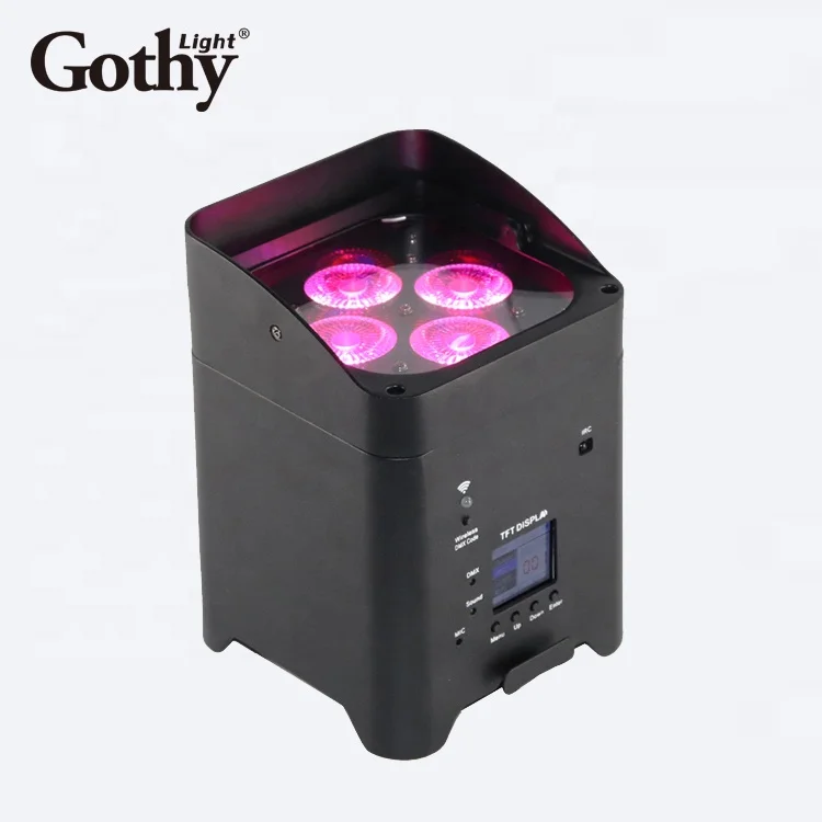 Сенсорный дисплей Wifi App Питание от батареи Par 4X18W 4 Led