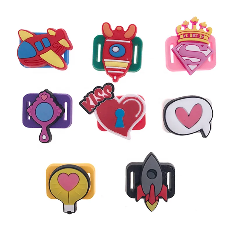 wholesale factory vendor colorful shoe lace charm buckle Shoelace Buckles Adapter laces accessories fit shoe Charms