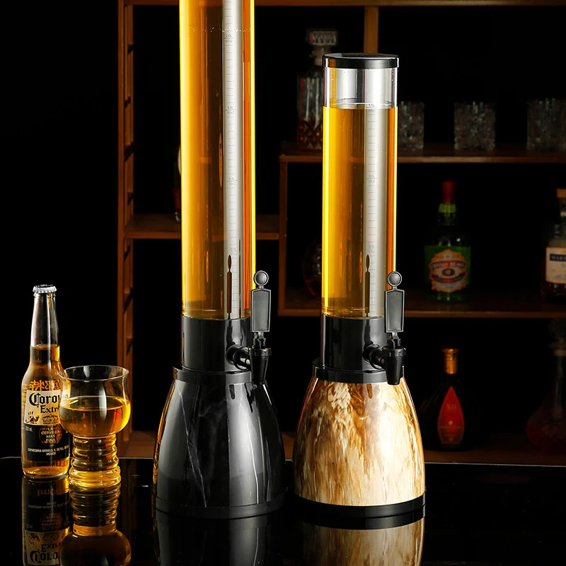 High quality cheap and fine beer tower drinking dispenser with ice tube for restaurant and party with customized logo acceptable