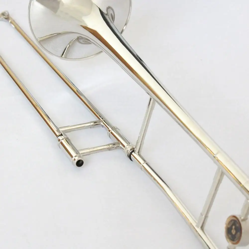 Popular brass Instruments Bb key brass body Nickel Plated trombone professional marching trombone