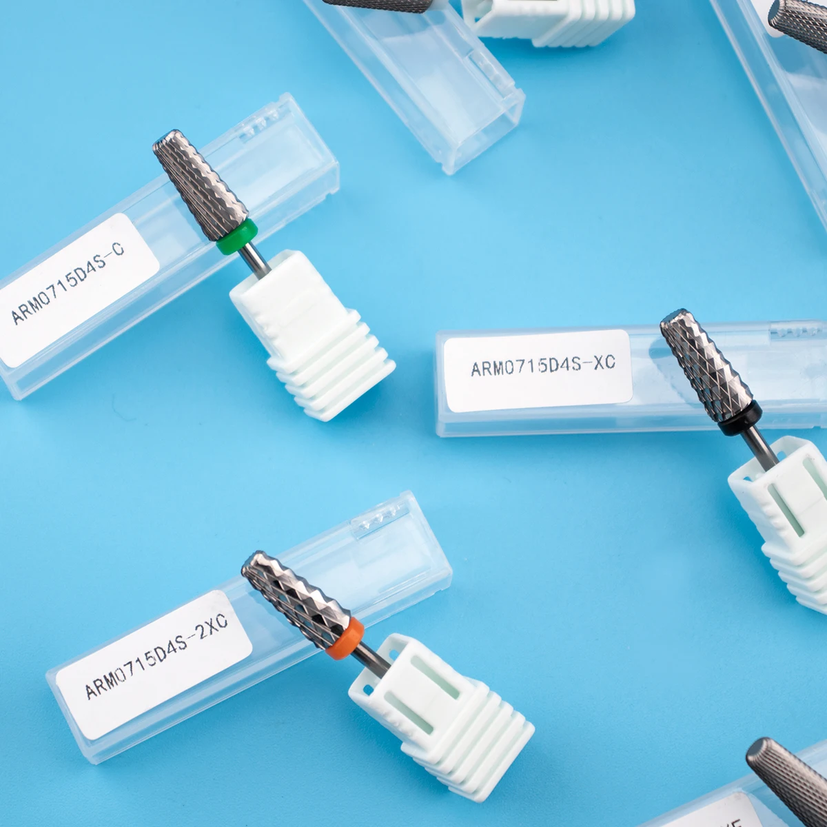 Misbeauty High quality Rose Gold Coating Tungsten Carbide Nail Drill Bits Carbide nail Drill Bits with Prevent dust from flying