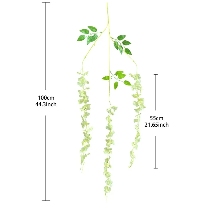 Artificial Wisteria Flowers Hanging Decor for Store Silk Wisteria Vine Home Wedding Decoration