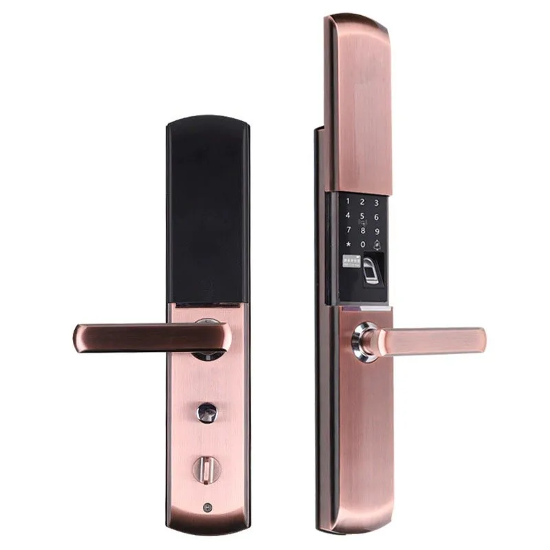 Waterproof TTLock App Fingerprint Password Keyless Entry Smart Sliding Aluminum Door Lock