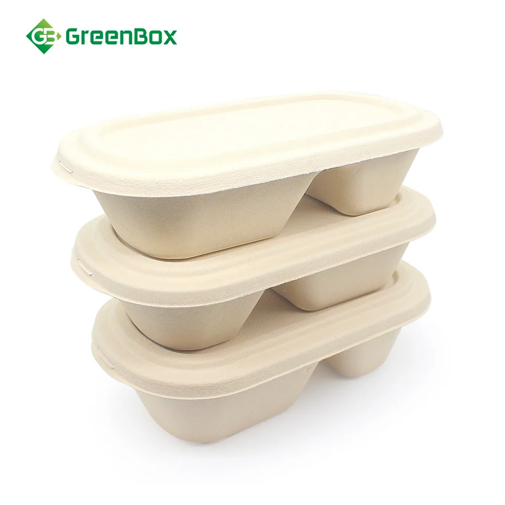  Various Good Quality Bamboo Fiber Biodegradable Lunch Box Lid Environment Disposable Food