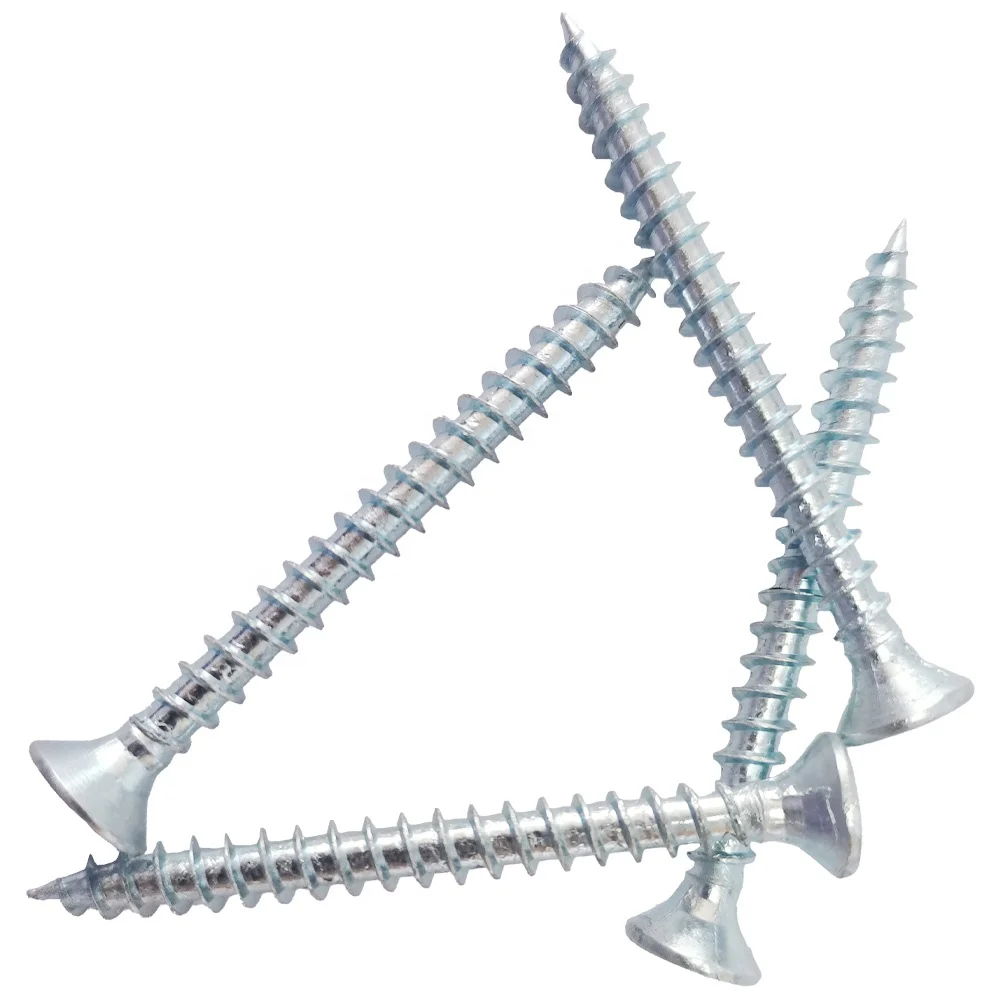 Plated Chipboard Screw Carbon Steel White Zinc Wood Best Quality Self Tapping Chipboard Screw