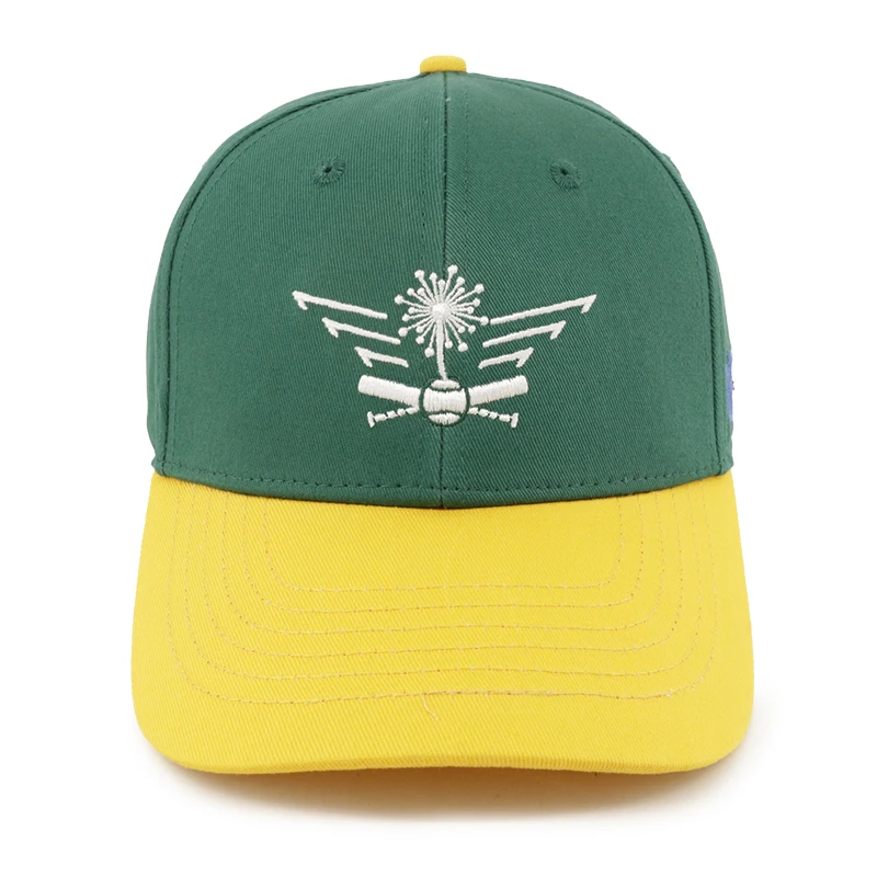 Supplier Custom Design Structured Cotton 6 Panel Embroidered Logo Two Tone Hat Sports Baseball Cap