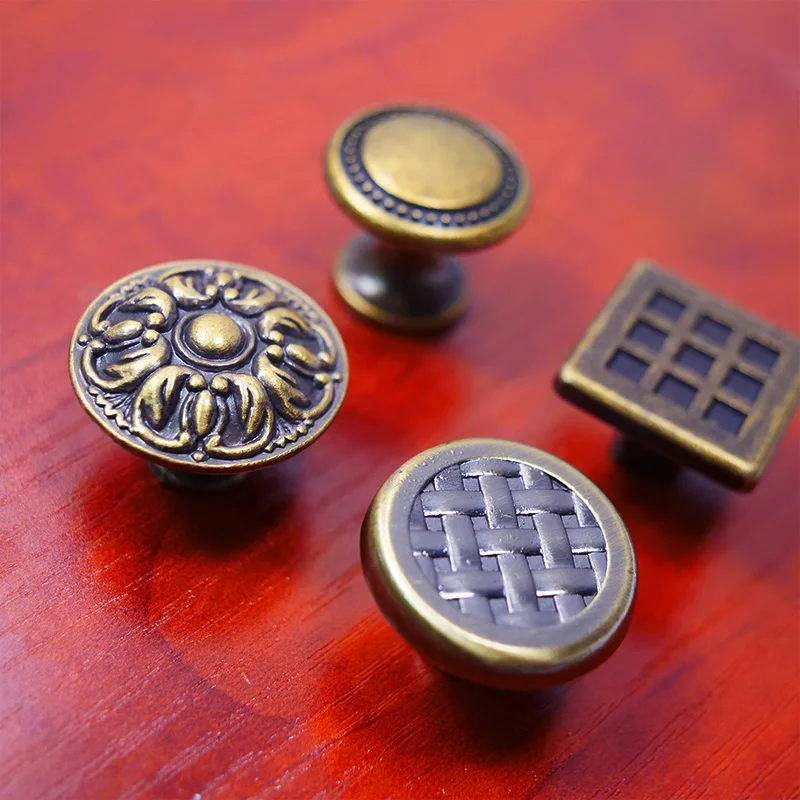 Vintage Antique Hollow Out Birdcage Handles Metal  Brass Cabinet Door Knob With Brushed Surface Treatment Handle