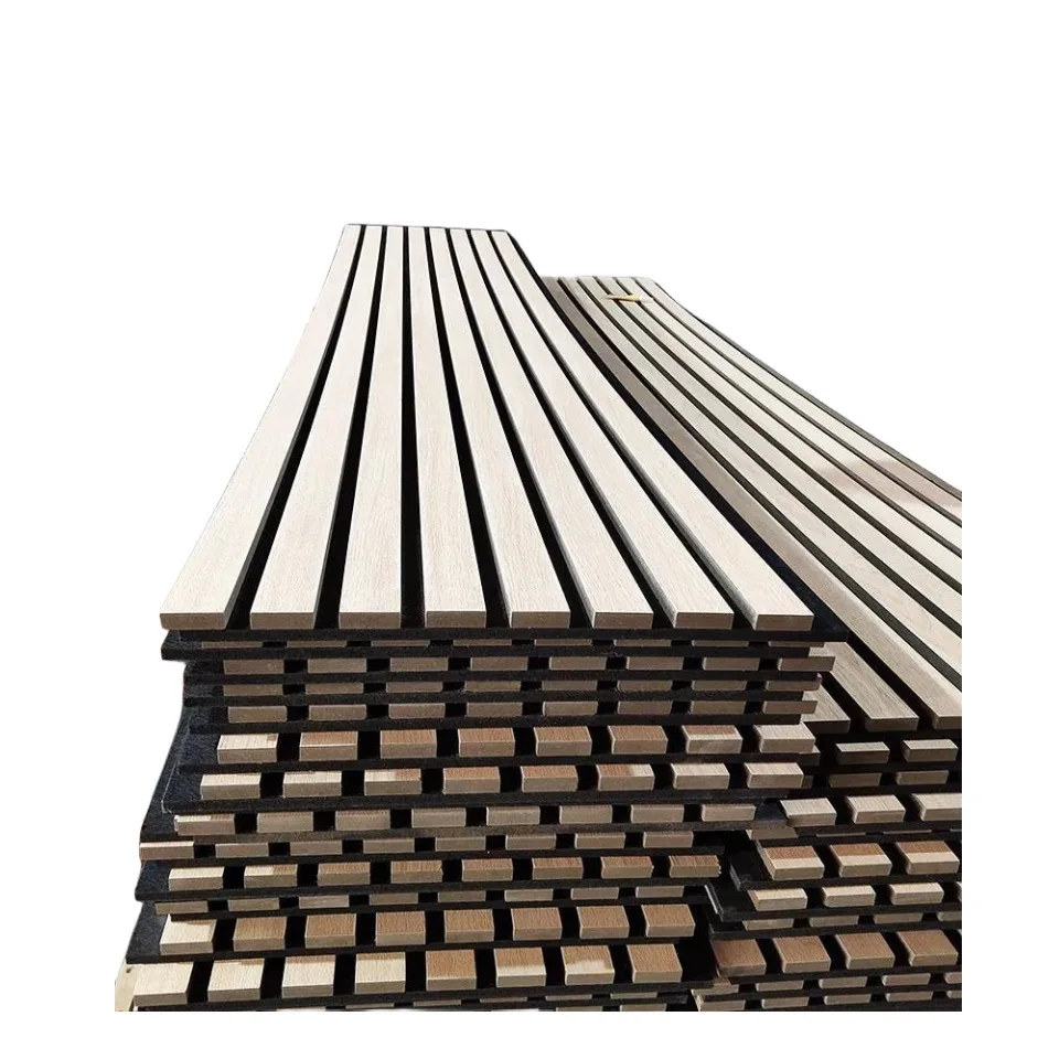 Ecoupp Timber Strips Wholesale Art Decor Wall Fluted Wood Decorative Modern Acoustic Slat Panel